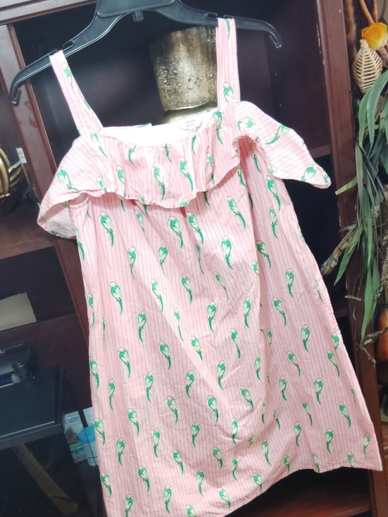 crown & ivy Dresses & Skirts - crown & ivy Pink Parrot Print Ruffle Sundress